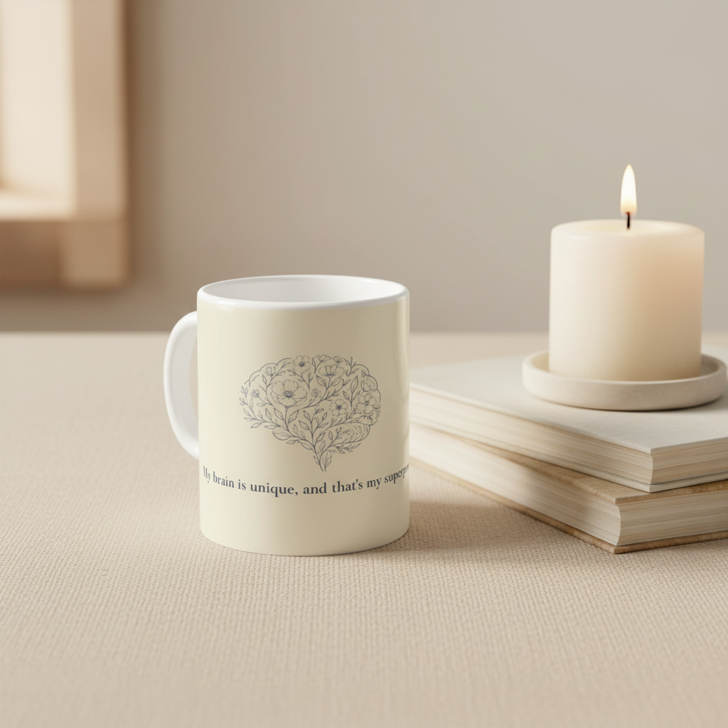 Mug with Books & Candle Mockup